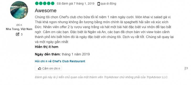 Chef's Club Restaurant - Skylight Nha Trang - Đẳng cấp ẩm thực tại nhà hàng Quốc tế cao nhất Nha Trang
