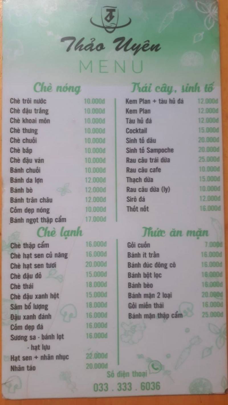 Đến Chè Thảo Uyên thưởng thức món tráng miệng thơm lừng, béo ngậy