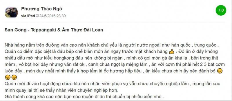 Một thoáng đặc biệt tại Teppangaki Ẩm Thực Đài Loan (San Gong Hai Phong)