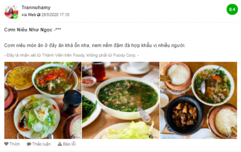 Quán cơm niêu Như Ngọc – Tinh hoa của văn hóa ẩm thực Việt