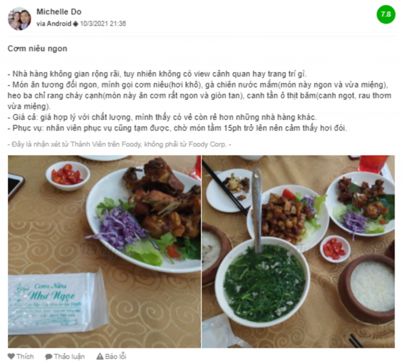 Quán cơm niêu Như Ngọc – Tinh hoa của văn hóa ẩm thực Việt